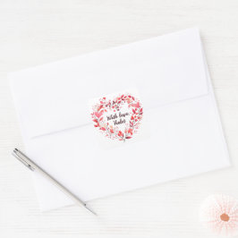 Adesivo Quadrado Coração Floral Personalizado