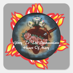Adesivo Quadrado Coração imaculado de Mary