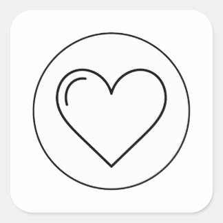 Adesivo Quadrado Coração Minimalista Icônico