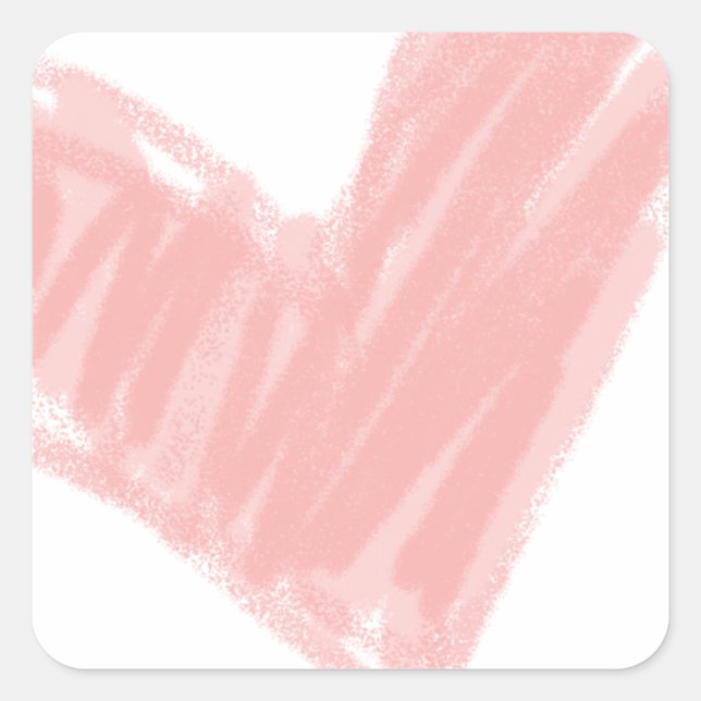 Adesivo Quadrado Coração Rosa (Frente)