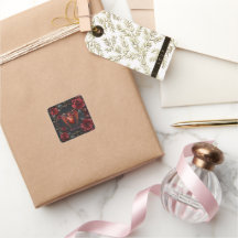 Coração vermelho gótico com Rosas - Romântico escu