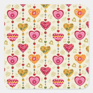 Adesivo Quadrado Corações