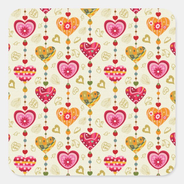Adesivo Quadrado Corações (Frente)