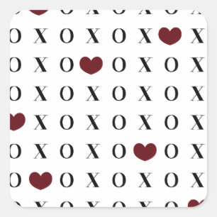 Adesivo Quadrado Corações de XOXO