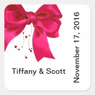 Adesivo Quadrado Corações e Arcos de Casamento Modelo