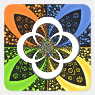 Adesivo Quadrado Corações Iridescentes, Abstrato de Bolinhas