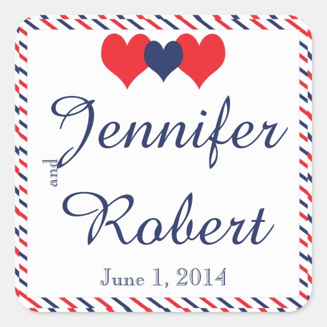 Adesivo Quadrado Corações referentes à cultura norte-americana que (Frente)