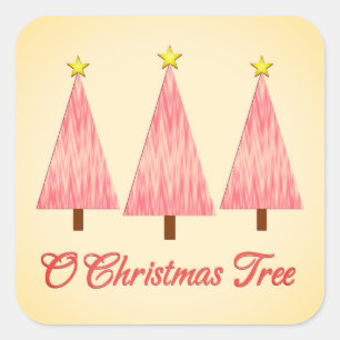 Adesivo Quadrado Coral Cor-de-rosa Padrões de Natal Modernos