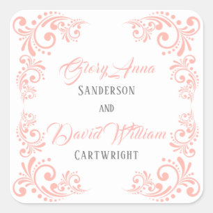 Adesivo Quadrado Coral Floral Square Sticker