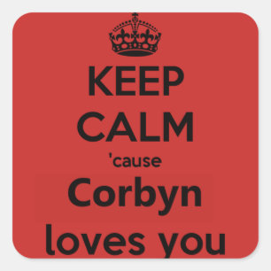 Adesivo Quadrado Corbyn ama-o