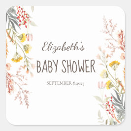 Adesivo Quadrado Cores Aquáticas, Prados De Flor Selvagem