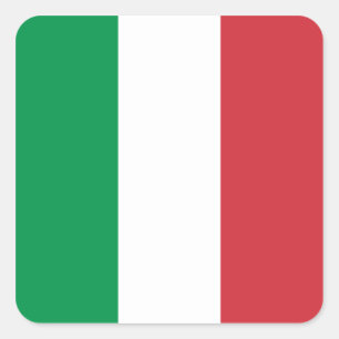 Adesivo Quadrado Cores da Bandeira Italiana Verde Branco e Vermelho