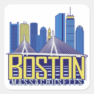 Adesivo Quadrado Cores da cidade de Boston