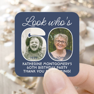 Adesivo Quadrado Cores de cor ・ Veja quem tem 60 Festas de aniversá