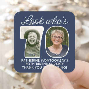 Adesivo Quadrado Cores de REMOÇÃO ・ Veja quem é 70 Festas de aniver