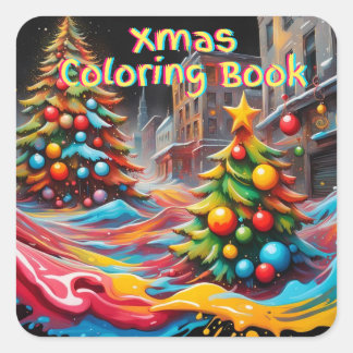 Adesivo Quadrado Cores Dinâmicas Do Natal