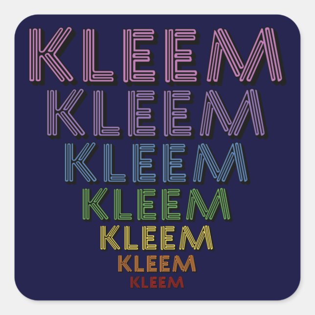 Adesivo Quadrado Cores do Chakra Kleem (Frente)