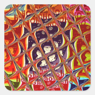 Adesivo Quadrado Cores especiais de Natal Papais noeis de neve HoHo