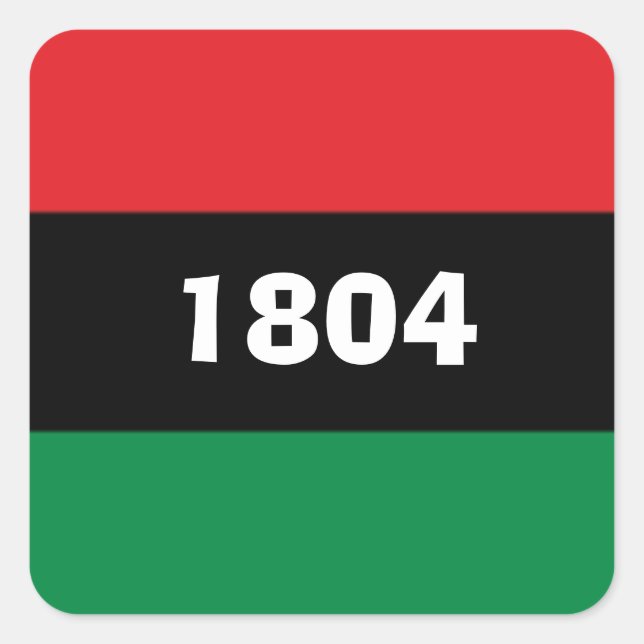 Adesivo Quadrado Cores Pan-Africanas do Haiti 1804 (Frente)