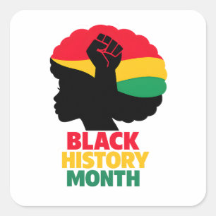 Adesivo Quadrado Cores Pan-Africanas Vibrantes Silhueta de Mulher A