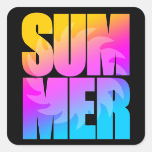 Adesivo Quadrado Corey Tiger 80s Summer Sun