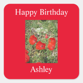 Adesivo Quadrado Corfu Red Poppies Sticker