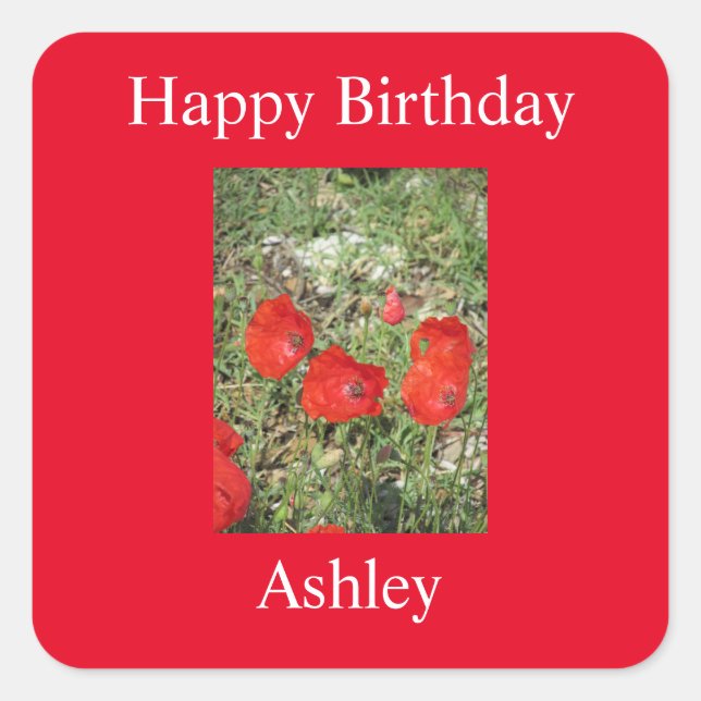 Adesivo Quadrado Corfu Red Poppies Sticker (Frente)