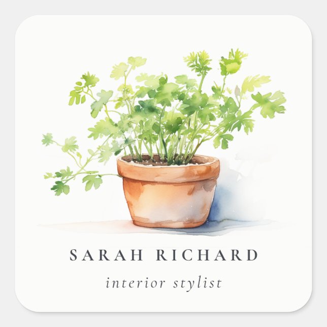 Adesivo Quadrado Coriander Aquarela De Berço Potente (Frente)