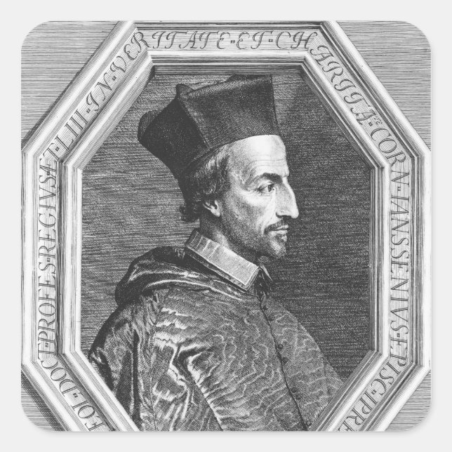 Adesivo Quadrado Cornelius Jansen, Bispo de Ypres (Frente)