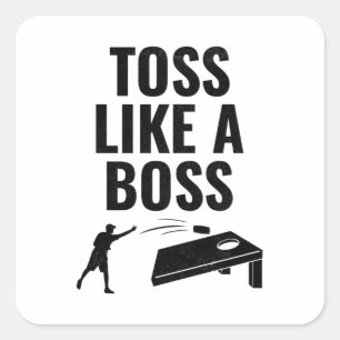 Adesivo Quadrado Cornhole Bean Bag Torna Engraçado Jogo de Lâmpada