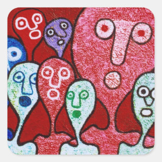 Adesivo Quadrado Coro de Cabeça de Ar