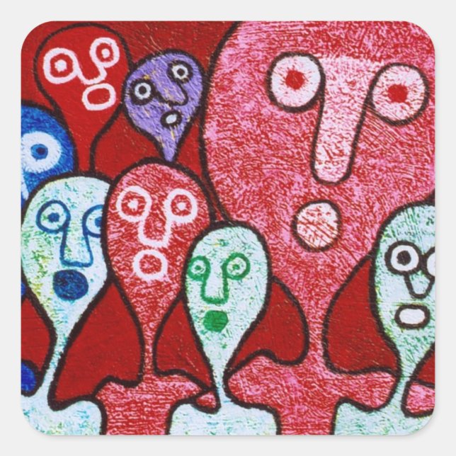 Adesivo Quadrado Coro de Cabeça de Ar (Frente)