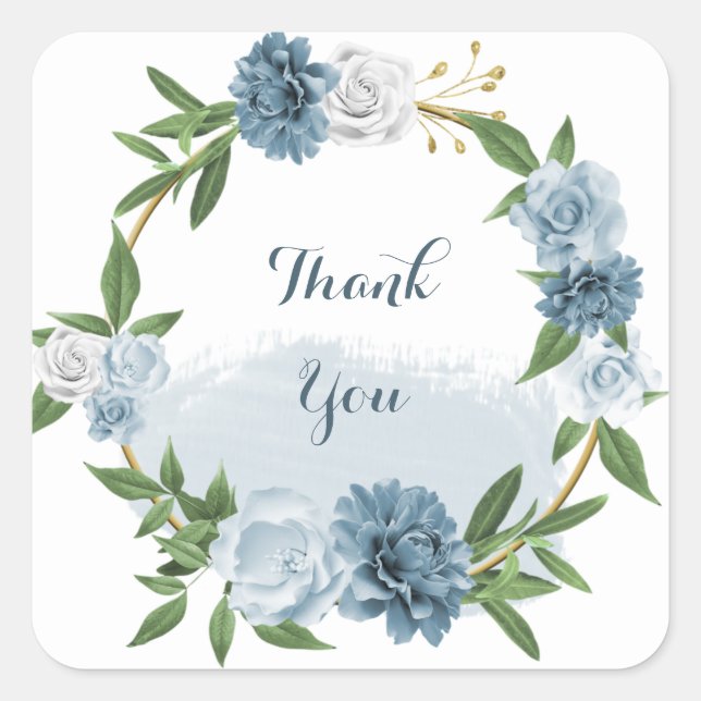 Adesivo Quadrado coroa azul-branca-dourada (Frente)