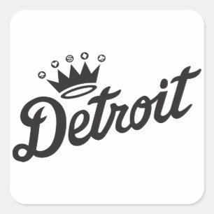 Adesivo Quadrado Coroa de Detroit