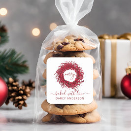 Adesivo Quadrado Coroa de Festividades Modernas Assadas com Amor Fr