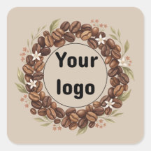 Coroa de Grão de Café Botânico com Logotipo Person