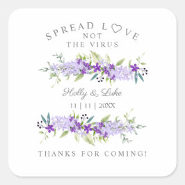 Adesivo Quadrado Coronavirus Gel Purple Flower Wedding Wreath