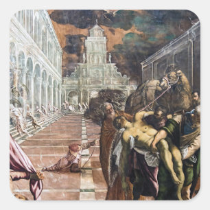 Adesivo Quadrado Corpo da rua trazido a Veneza por Jacopo Tintore