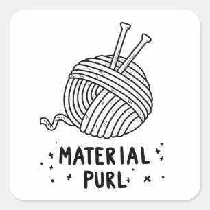Adesivo Quadrado Corpo de tricô de Purl Material