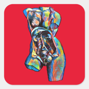 Adesivo Quadrado corpo humano feminino de anatomia abstrato