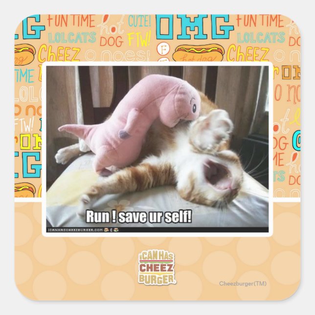 Adesivo Quadrado Corra! Salve-nos! (Frente)