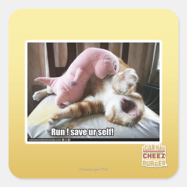 Adesivo Quadrado Corra! Salve-nos! (Frente)