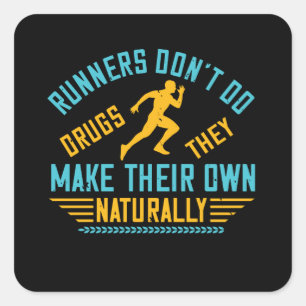 Adesivo Quadrado Corrente - Os corredores fazem suas próprias drog