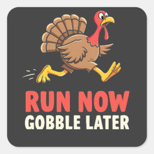 Adesivo Quadrado Correr Agora Gobble Depois da Maratona Turca