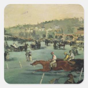 Adesivo Quadrado Corrida de cavalos de Manet  , 1872