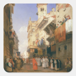 Adesivo Quadrado Corso Sant'Anastasia, Verona (óleo no painel)