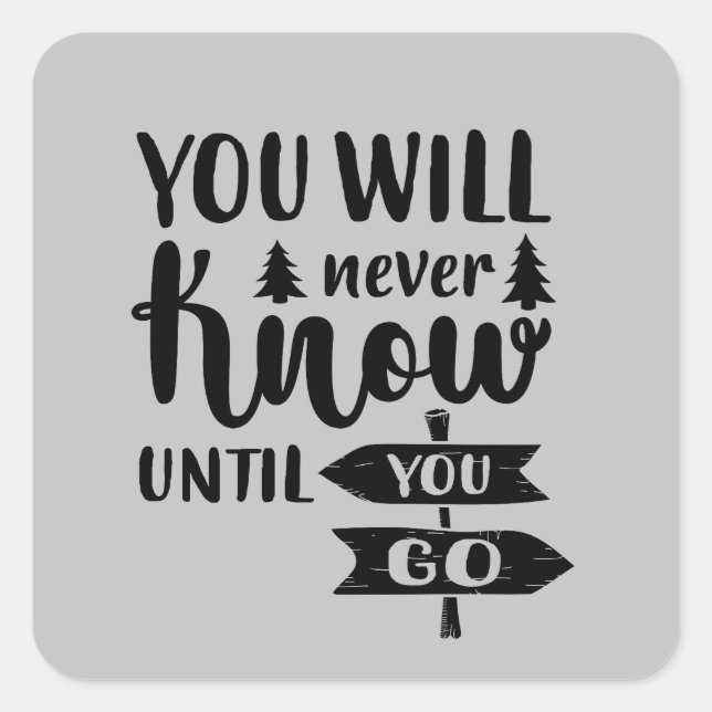 Adesivo Quadrado Cortesia Camping Word art (Frente)