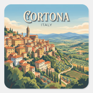 Adesivo Quadrado Cortona Itália