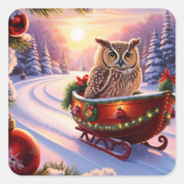 Adesivo Quadrado Coruja de manga durante os feriados