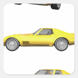Adesivo Quadrado Corvette 1970: Fim Amarelo: